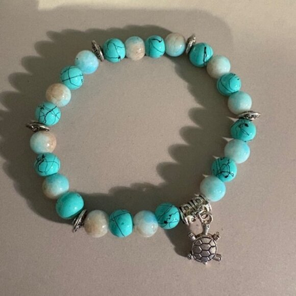 Sea Turtle Serenity Beaded Bracelet - Picture 1 of 6